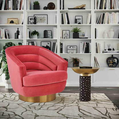 Sedia girevole Canova in velluto rosa shocking