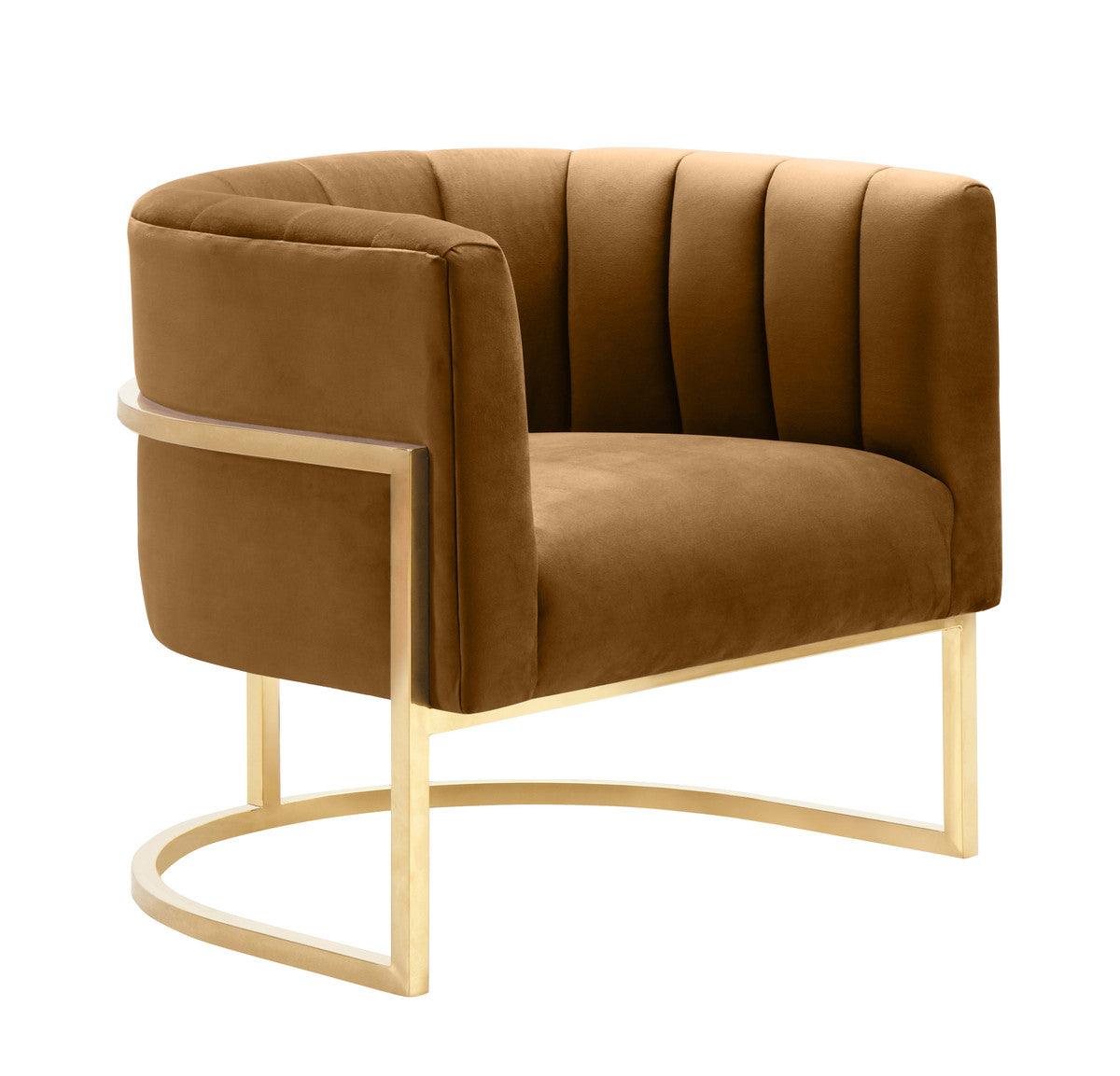 Sedia Magna Cognac Velvet
