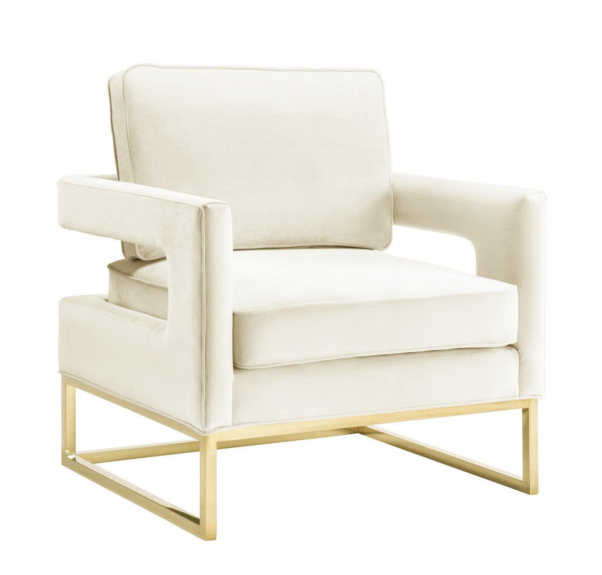 Sedia Annabelle in velluto crema