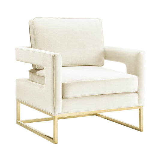 Sedia Annabelle in velluto crema