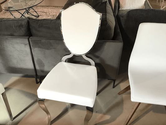 Sedia da pranzo Lima cromata con bianco o nero (1260) venduta solo in set da 2
