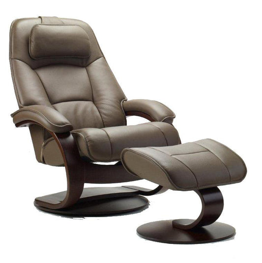 Poltrona reclinabile in pelle Admiral C in Safari