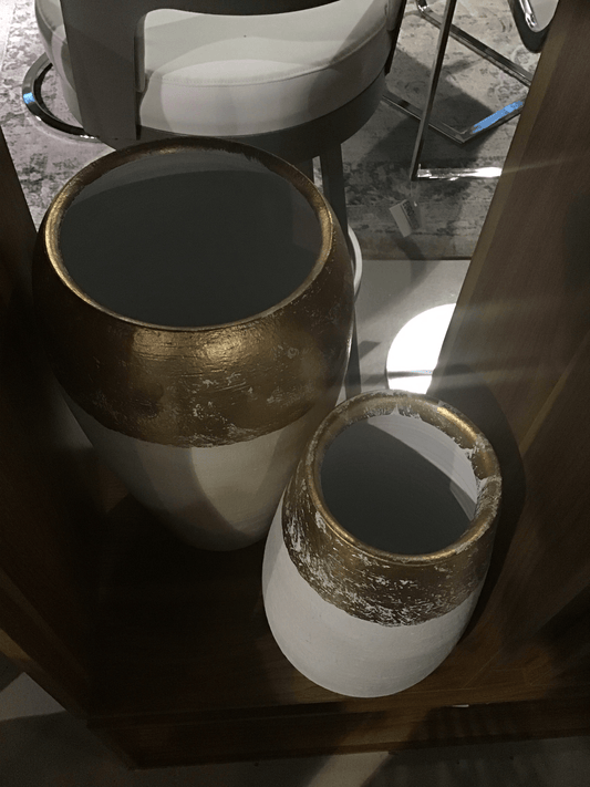 Vasi oversize oro/bianco - Set di 2