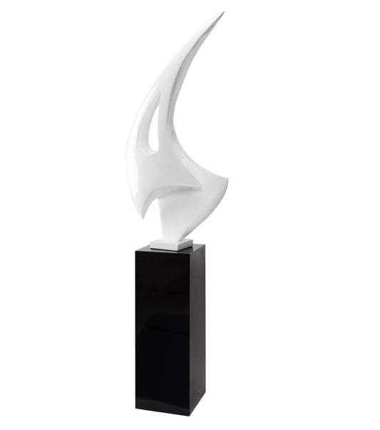SCULTURA MARINAIO CON BASE - BIANCO