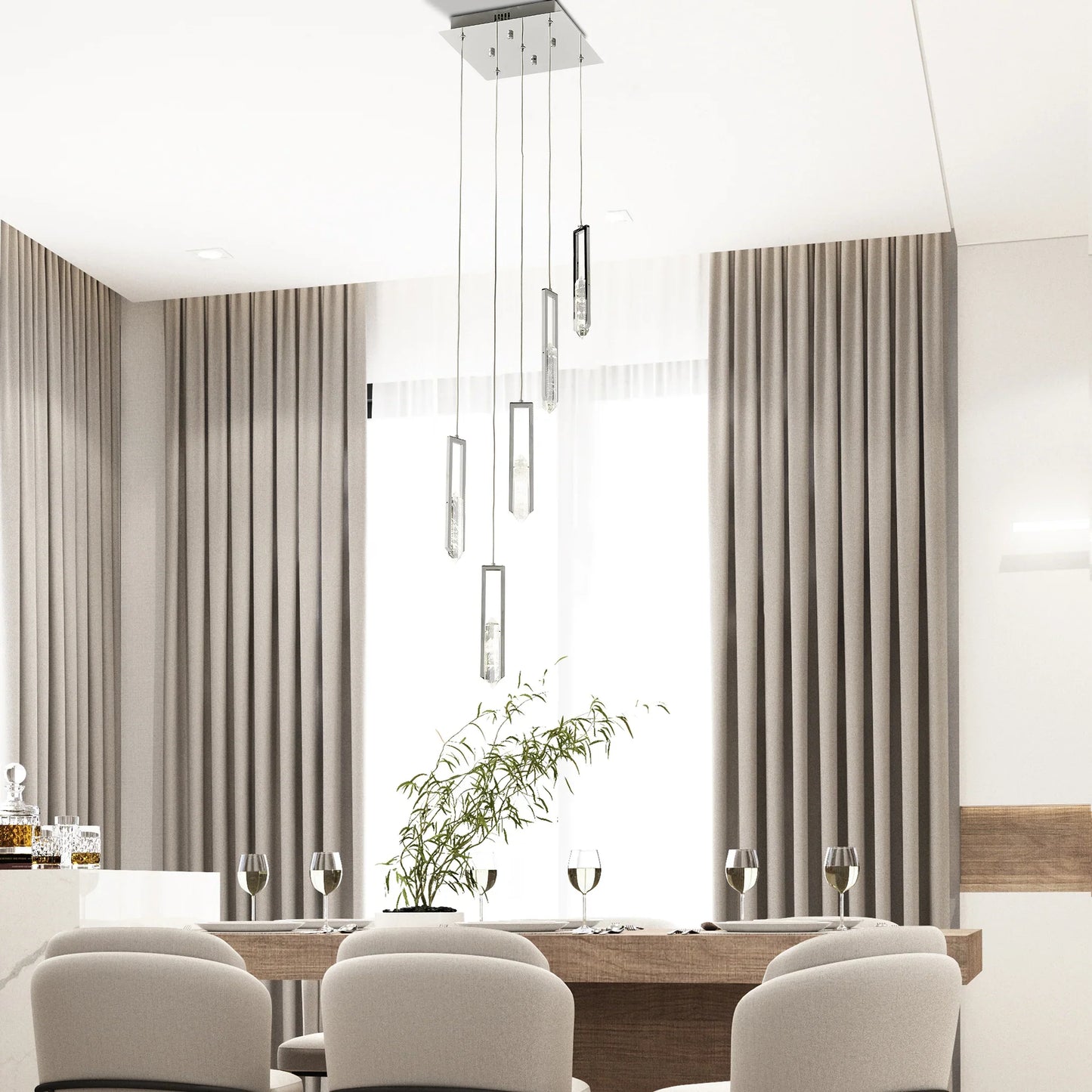 LAMPADARIO ELLIE A 10 LUCI | CROMO