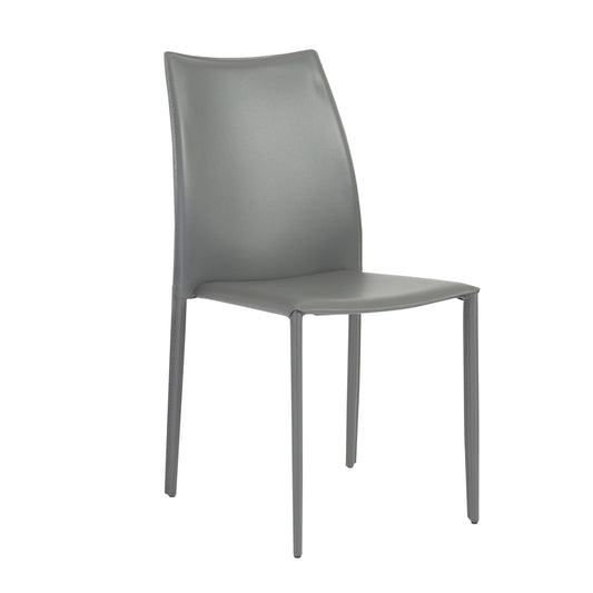 Sedia impilabile Dalia grigio scuro con gambe cromate (set di 2)