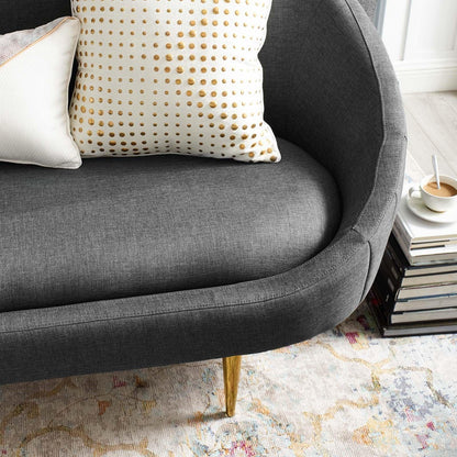 Divano Kathy Curve Back in tessuto grigio