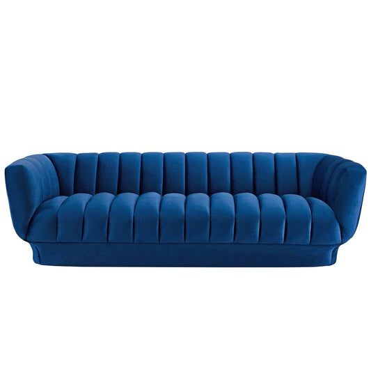 Divano in velluto trapuntato Lyla blu navy