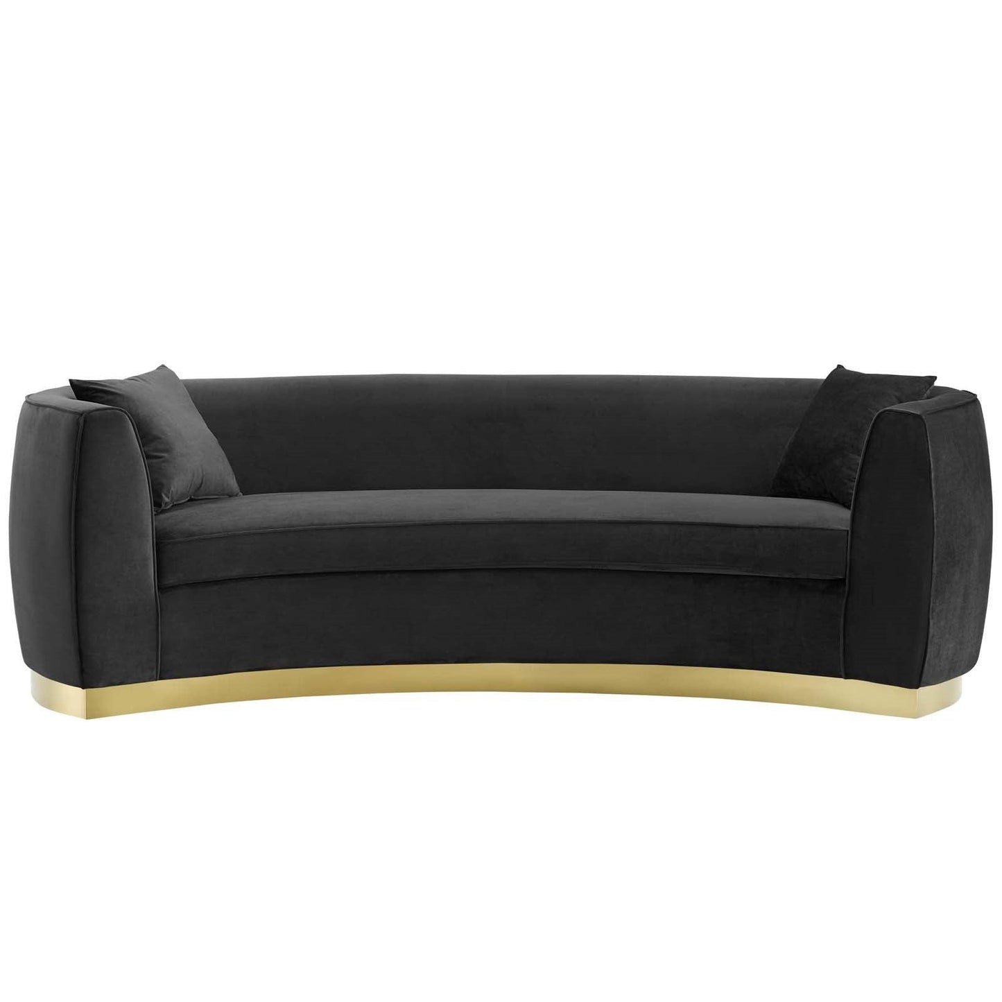 Divano in velluto curvy nero