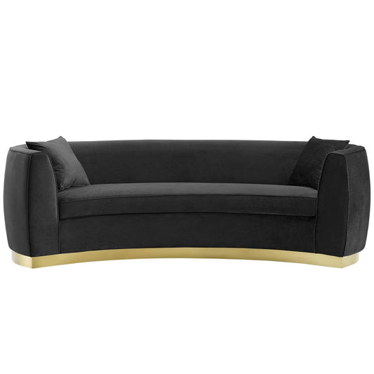 Divano in velluto curvy nero