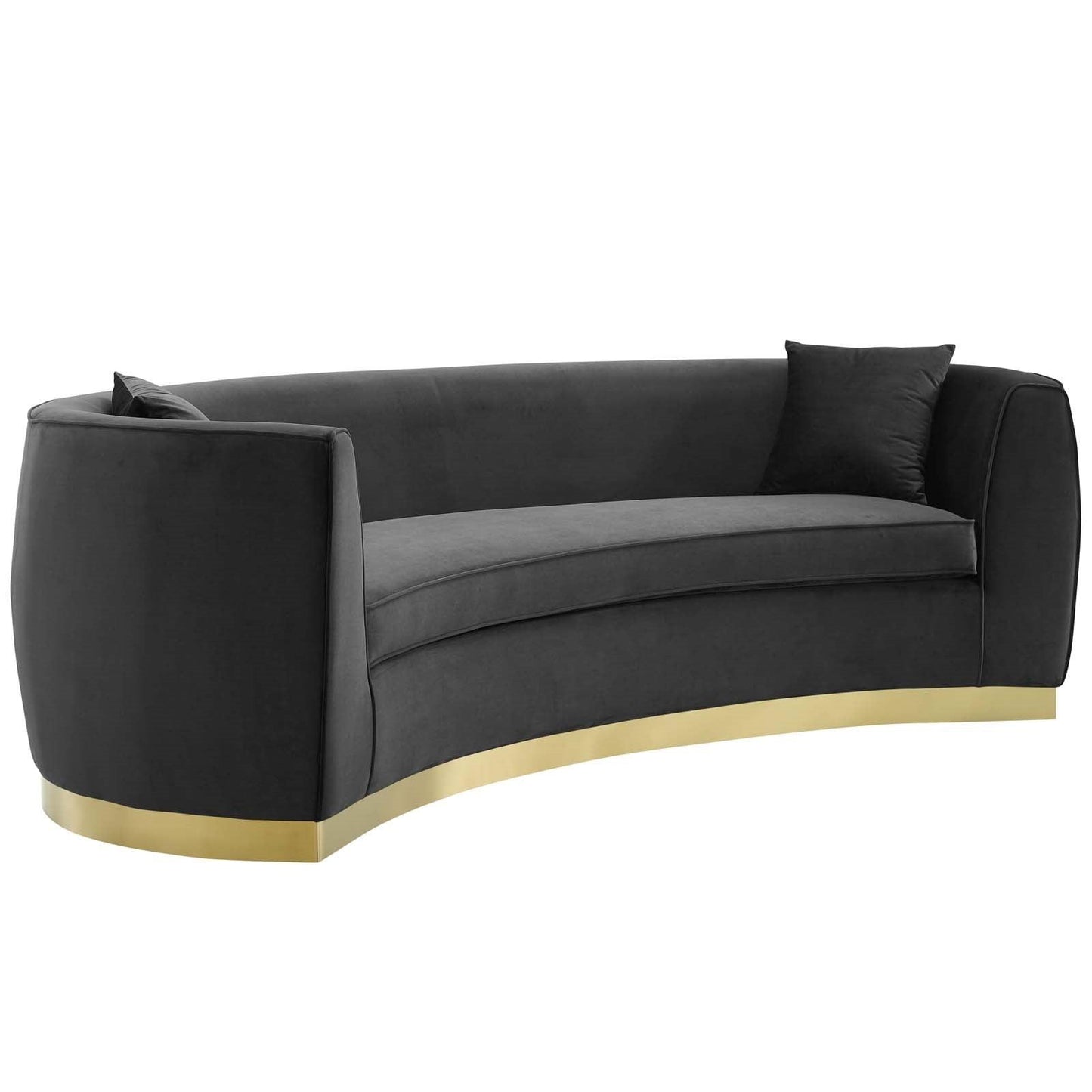Divano in velluto curvy nero