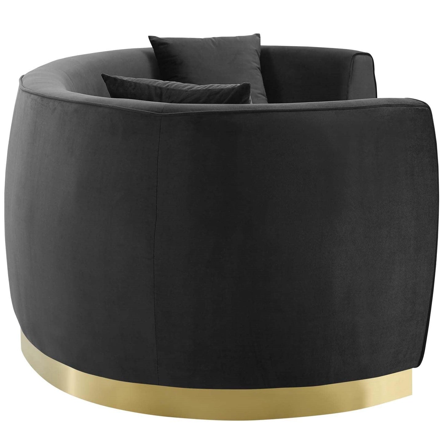 Divano in velluto curvy nero
