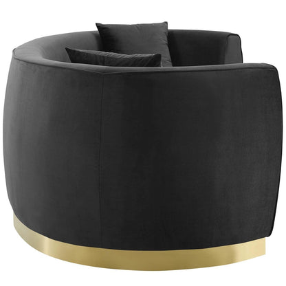 Divano in velluto curvy nero