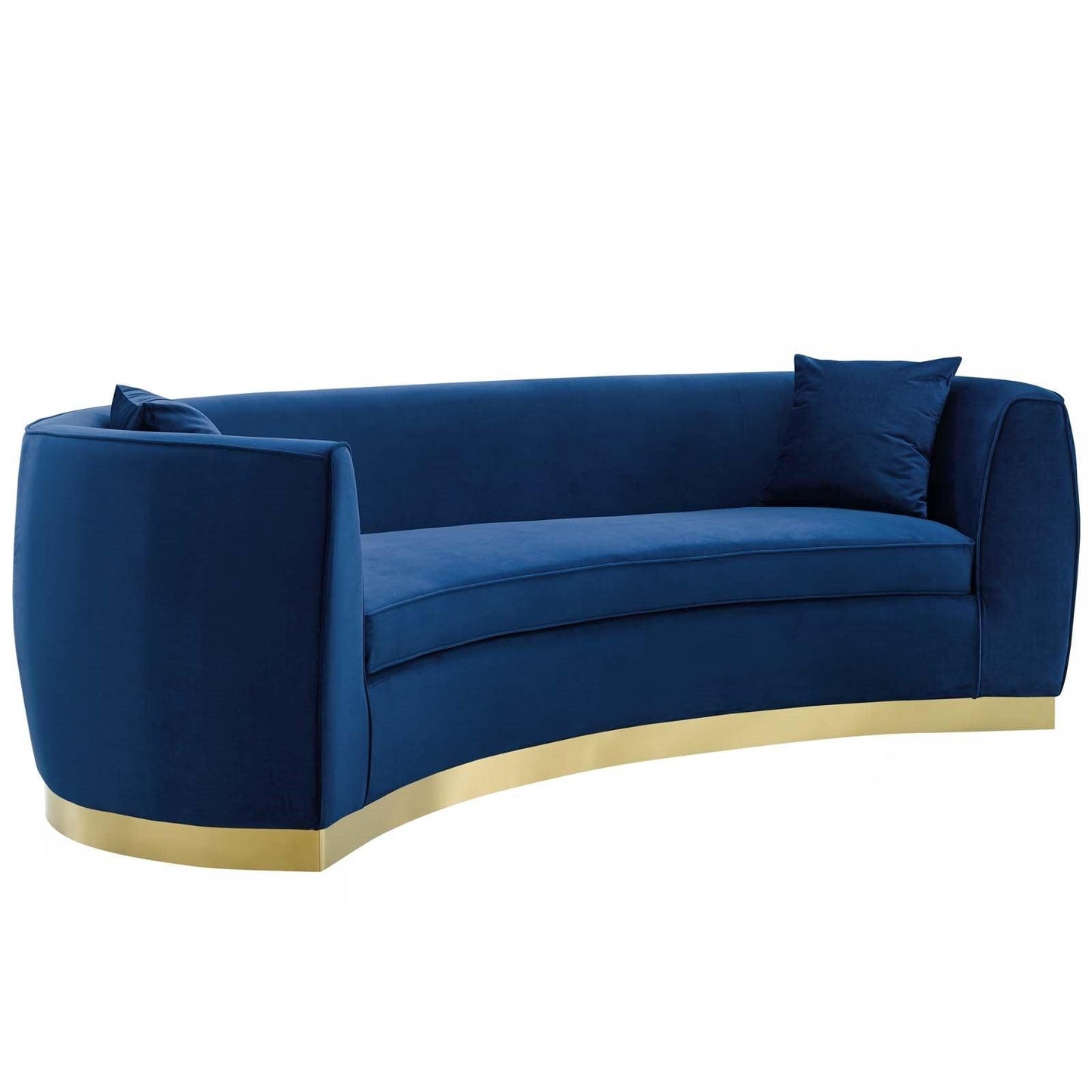 Divano in velluto curvy blu navy