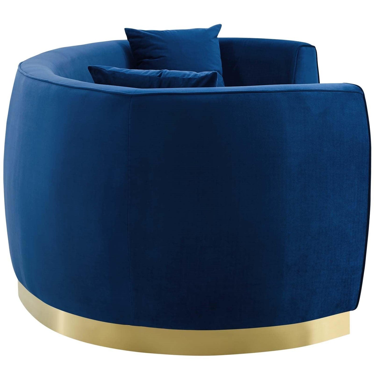Divano in velluto curvy blu navy