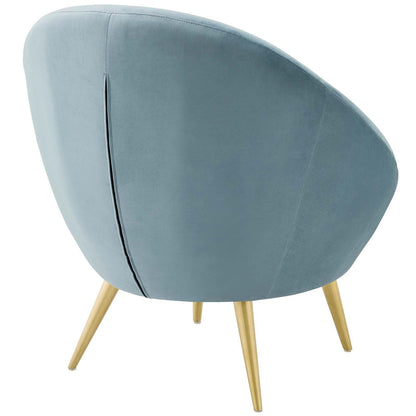 Poltrona Circa Velvet Accent in azzurro