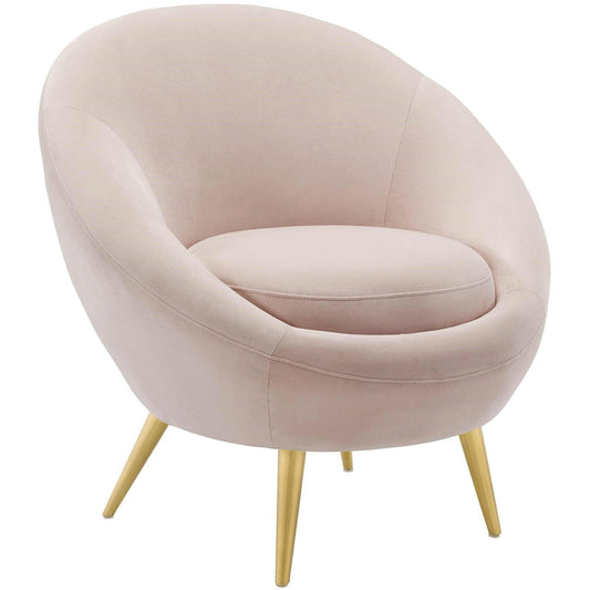Poltrona Circa Velvet Accent in rosa
