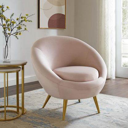 Poltrona Circa Velvet Accent in rosa
