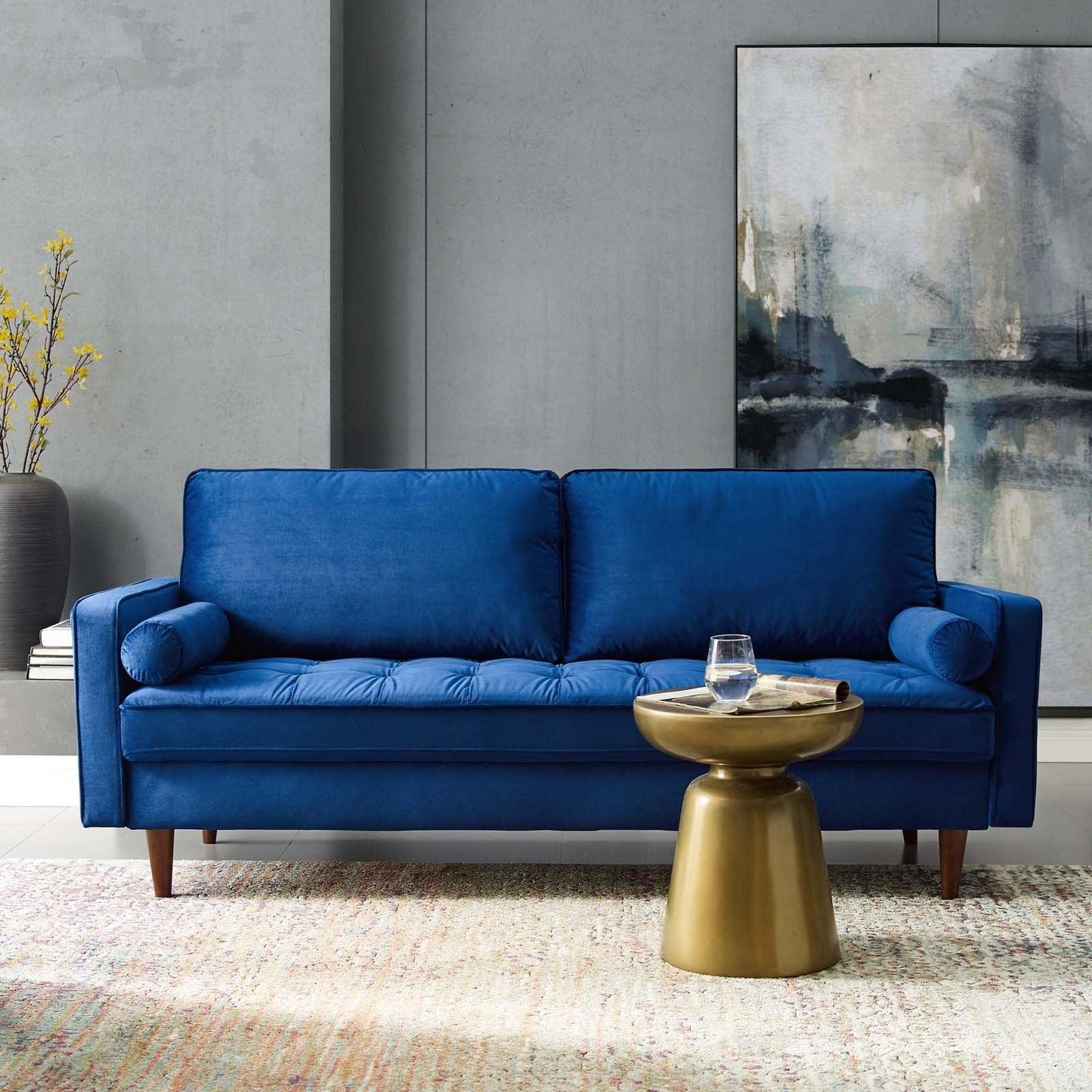 Divano Valerie in velluto blu navy