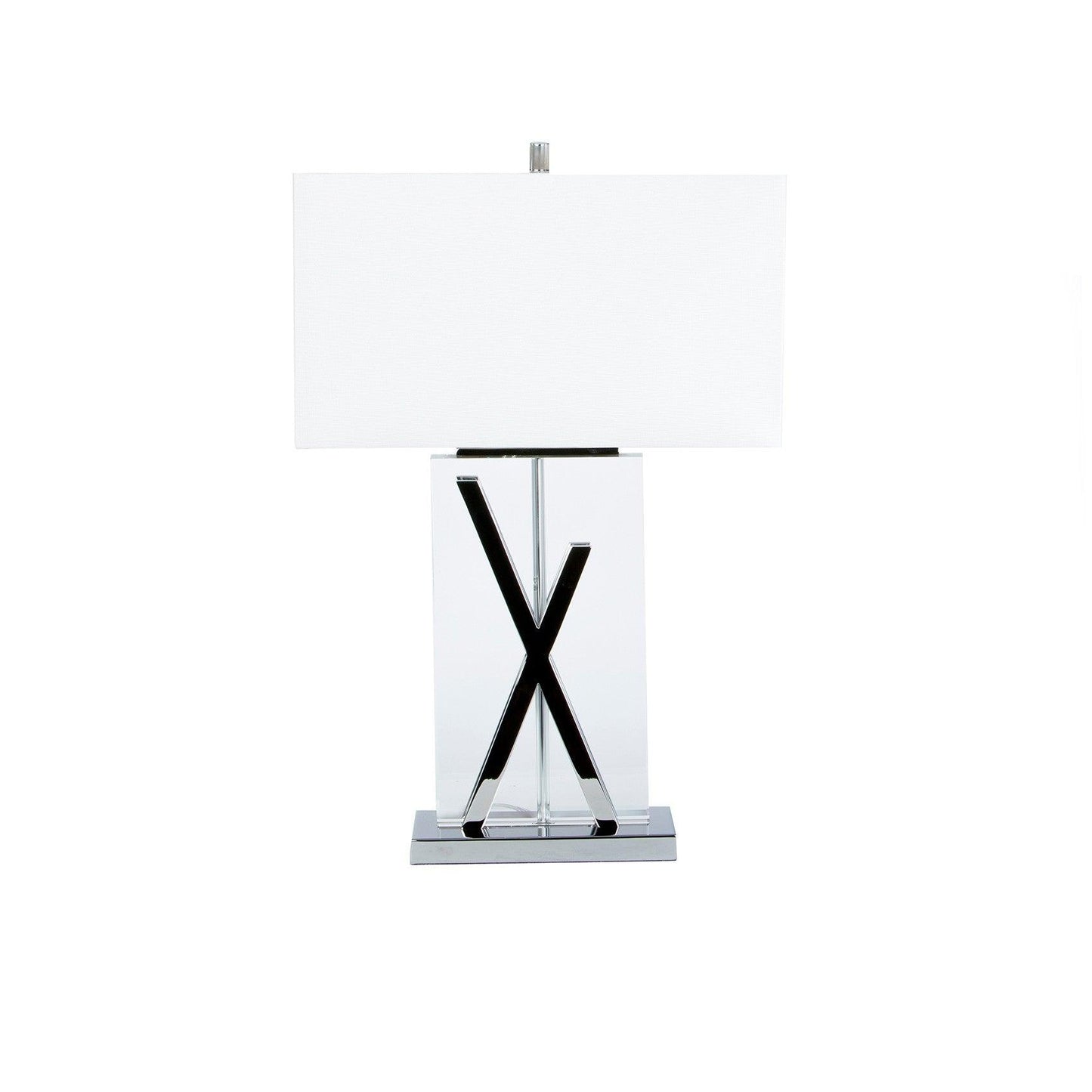 LAMPADA DA TAVOLO A FORMA DI X CROMATA