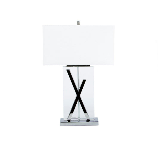LAMPADA DA TAVOLO A FORMA DI X CROMATA