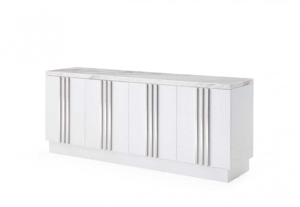 Buffet moderno di lusso in marmo e acciaio inossidabile