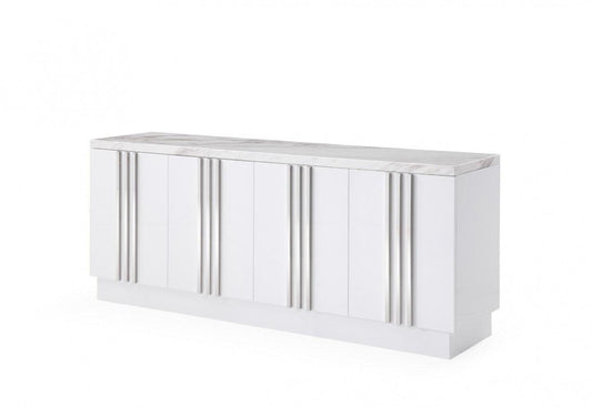 Buffet moderno di lusso in marmo e acciaio inossidabile