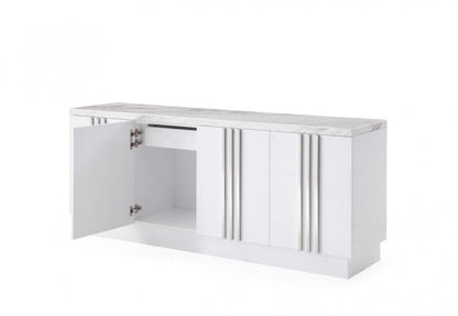 Buffet moderno di lusso in marmo e acciaio inossidabile