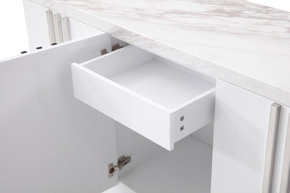 Buffet moderno di lusso in marmo e acciaio inossidabile