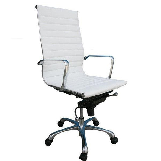 Sedia da ufficio con schienale alto Carly White