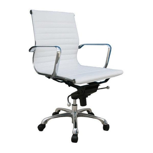 Sedia da ufficio Carly White con schienale basso