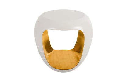 Tavolino Grotto Bianco Perla e Foglia Oro