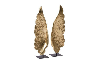 Set di 2 pezzi di tavolino con piano in foglia d'oro