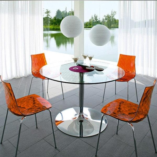 Tavolo rotondo in vetro Planet di Calligaris