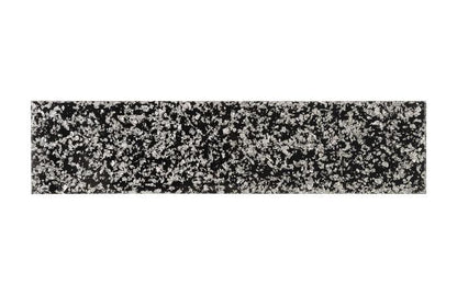 Tavolo consolle in argento smerigliato con base in acciaio inox